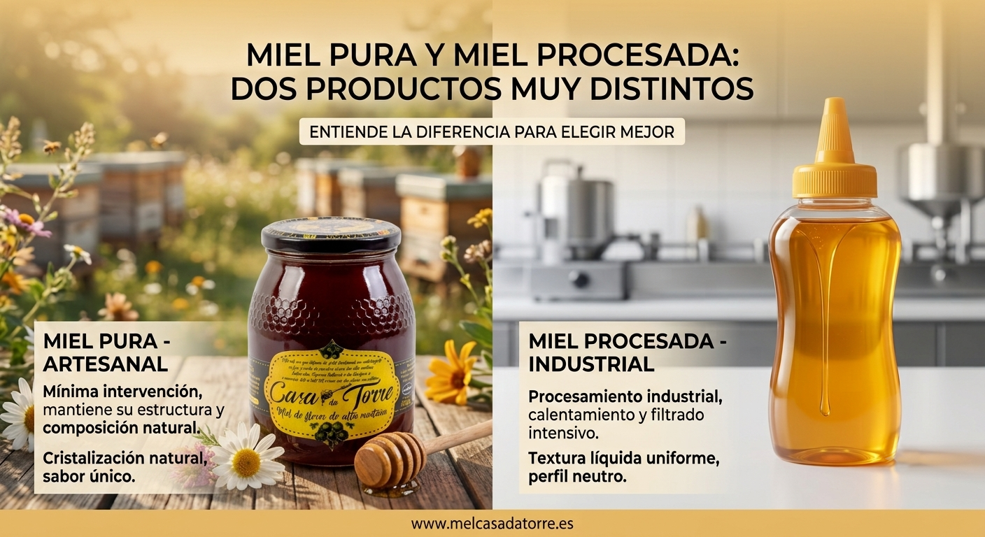 Diferencia entre miel pura y procesada